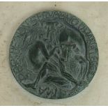 Rossi Sculpture: A large circular bronze medallion "Na Perche non Servammo Umanalegge," signed,