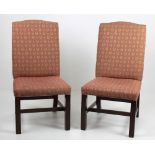 A set of 10 Georgian style mahogany high back upholstered Dining Chairs,