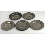 A very good early 19th set of 6 English Pewter Plates, by Richard Yates, Shoreditch, London,