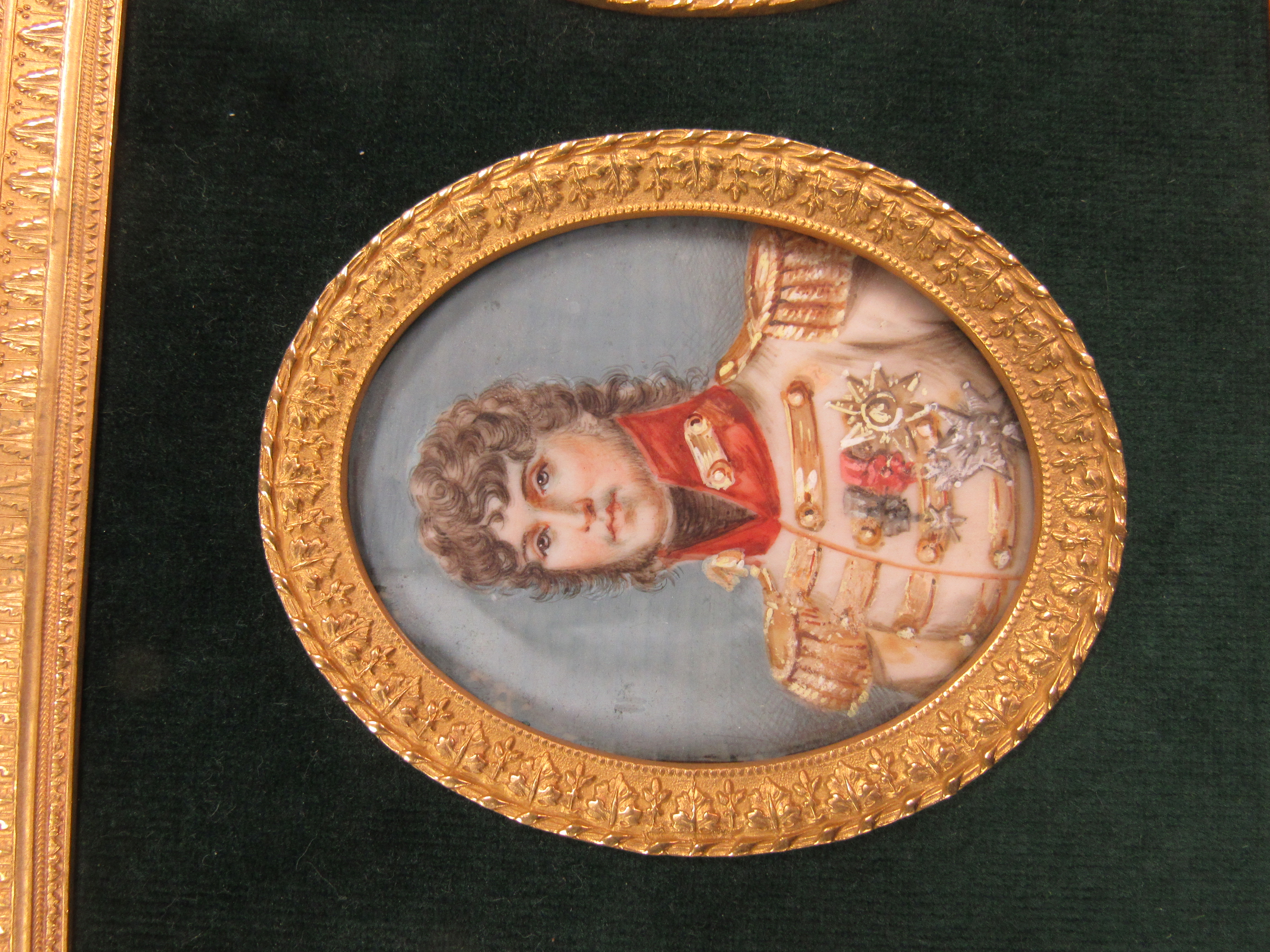 19th Century Napoleonic School Miniatures: An exquisite suite of 6 oval portrait miniatures, - Image 7 of 9