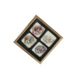 A set of three uniformly framed 19th Century Silks,