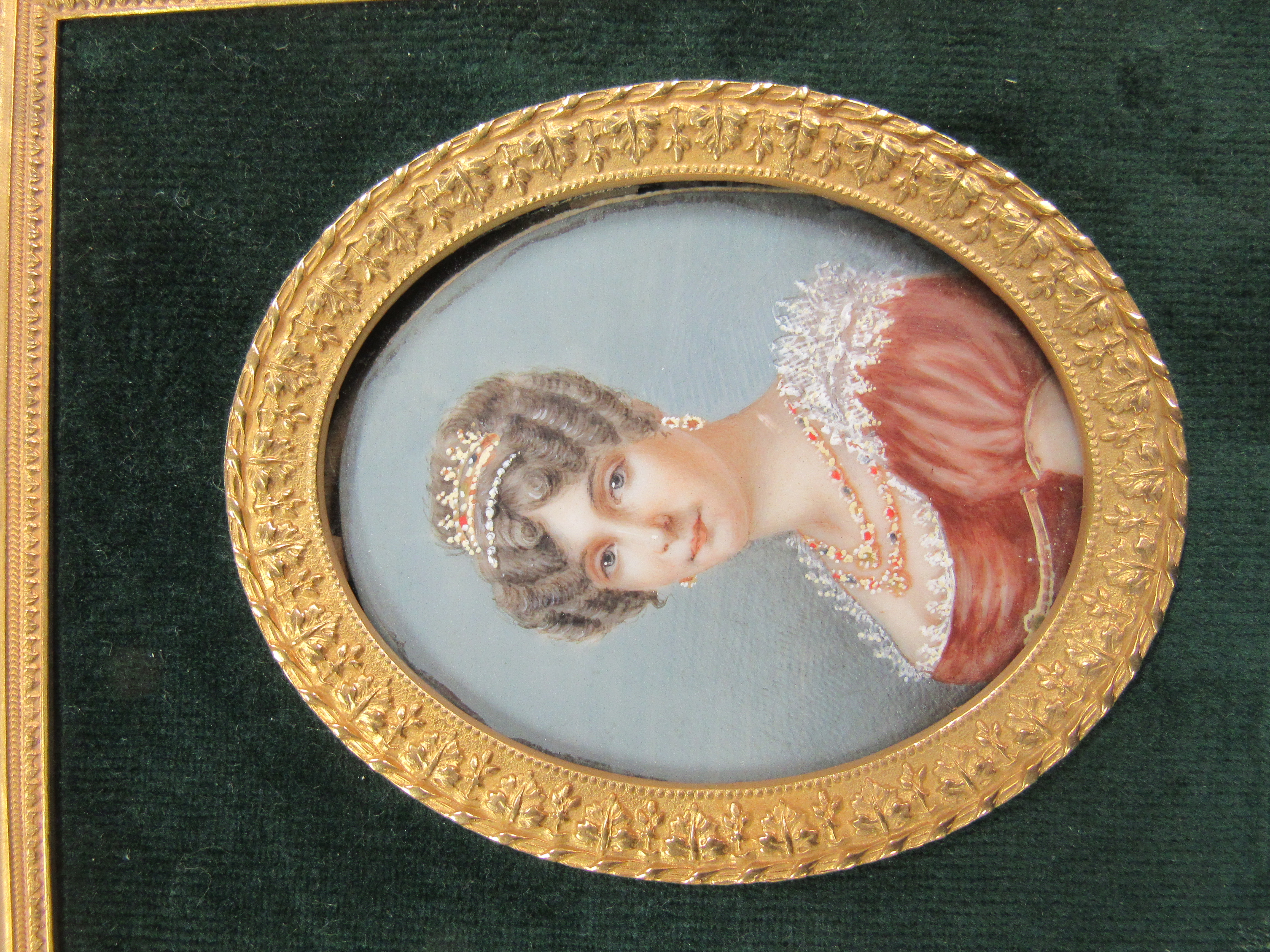 19th Century Napoleonic School Miniatures: An exquisite suite of 6 oval portrait miniatures, - Image 5 of 9