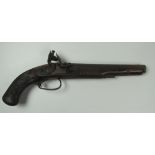 A good very early 19th Century Flintlock Dueling Pistol, the lock inscribed 'Prosser',