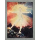 [Yeats, W.B.] A coloured reproduction of a Blake drawing of an Angel in a Sunset, 18.5cms x 12.