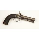A very good early 19th Century English double barrel Percussion Greatcoat Pistol, by Wilson, London,