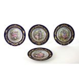 A set of four 19th Century Dresden Cabinet Plates,