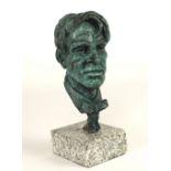 John Coll An attractive bronze, "Bust of William Butler Yeats, " on marble stand,