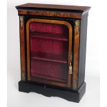 A Victorian marquetry, inlaid and ebonised Side Cabinet, with walnut banding,