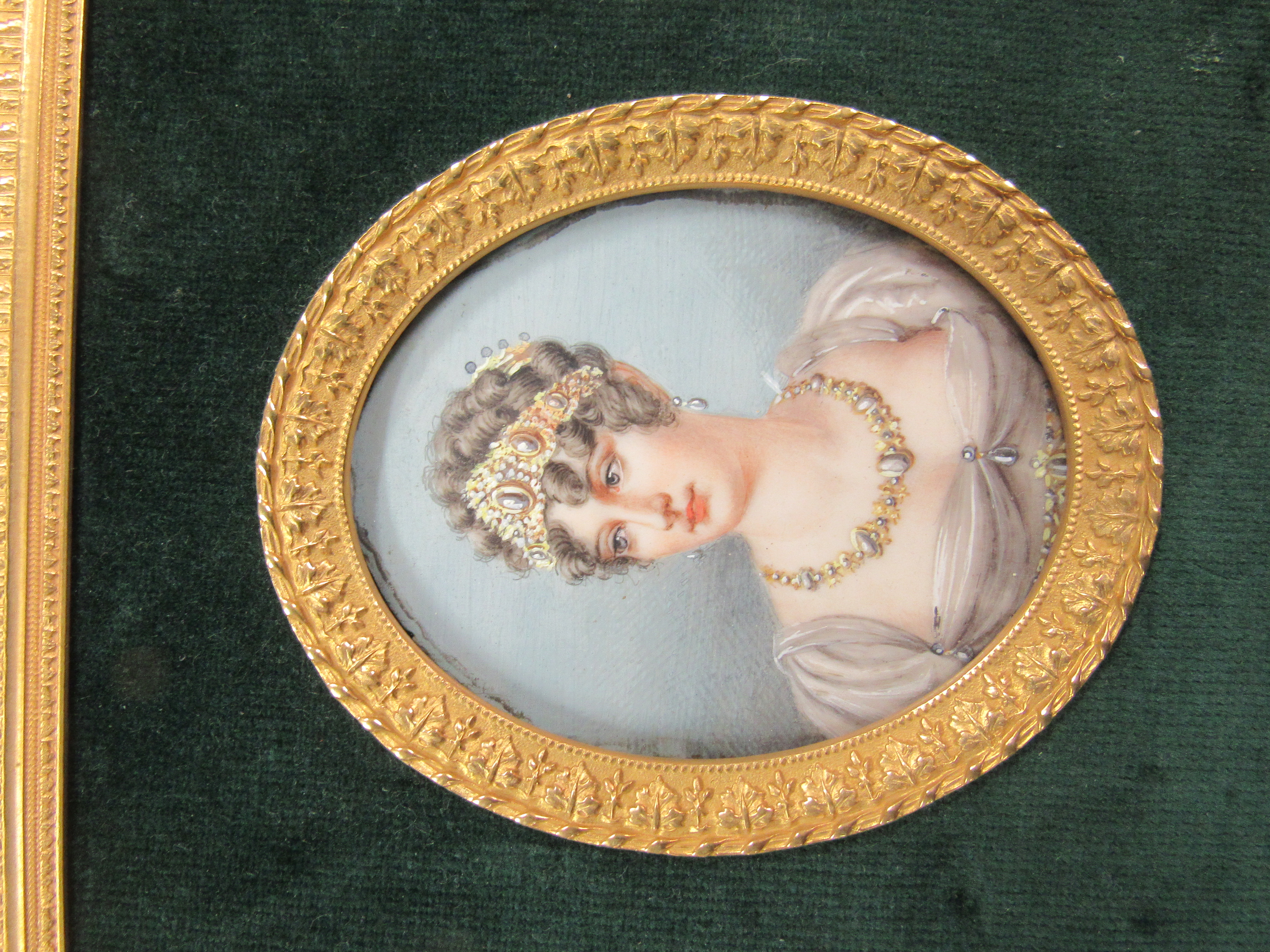 19th Century Napoleonic School Miniatures: An exquisite suite of 6 oval portrait miniatures, - Image 4 of 9