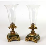 A pair of attractive 19th Century French onyx marble and ormolu mounted Candlesticks,