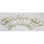 A very good matching set of 12 English William IV silver Serving Spoons, possibly by George Webb,