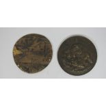 Viola & Kacmarik Antonin Bronze Plaques: Circular bronze plaque inscribed "Circe,