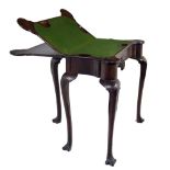 An important Irish Georgian style mahogany triple top fold-over Tea & Card Table,