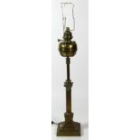 A Georgian style telescope base Lamp Standard, with Corinthian column on stepped platform base.