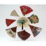 A collection of 8 Continental and Oriental Fans, of various designs.