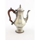 A Georgian style silver baluster shaped Coffee Pot,