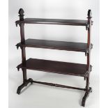 A good quality large Gothic style Victorian rectangular mahogany three tier Dumbwaiter,