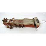 An unusual Arabian stringed Instrument, decorated with etched ivory mounts and inlay, approx.