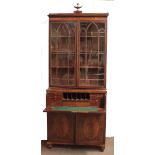 The Yeats Family Bookcase An exceptionally fine Adams period inlaid mahogany Secretaire Bookcase,