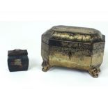 An attractive 19th Century Chinese gilt decorated shaped octagonal Box,