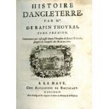 Rapin de Thoyras - Histoire D'Angleterre, 10 vols. 4to The Hague 1724-27. Hf. titles, engd.