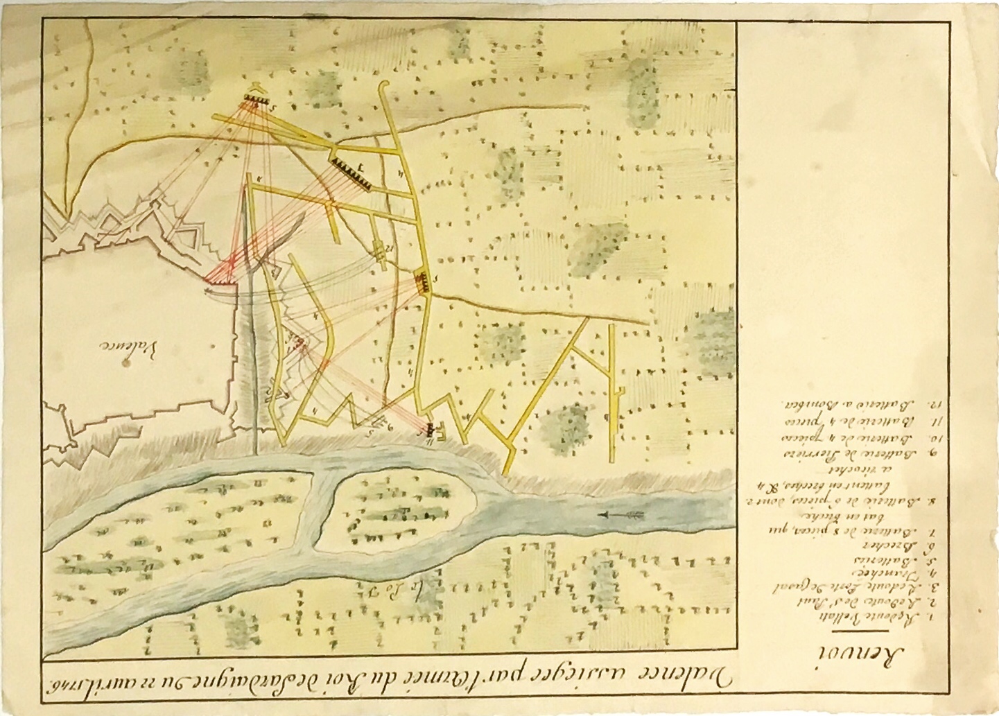 Manuscript Plan: Valence assiegee par l'Armee du Roi de Sardaigne du 22 Avril 1746.