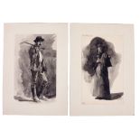 Edith Oenone Sommerville (1858 - 1949) Wash & Pencil: A fine pair of full size Parisian Studies,