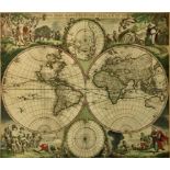 World Map: De Wit (A. Fred) Nova Orbis Tabula, in Lucem Edita, Amsterdam c. 1680. approx.