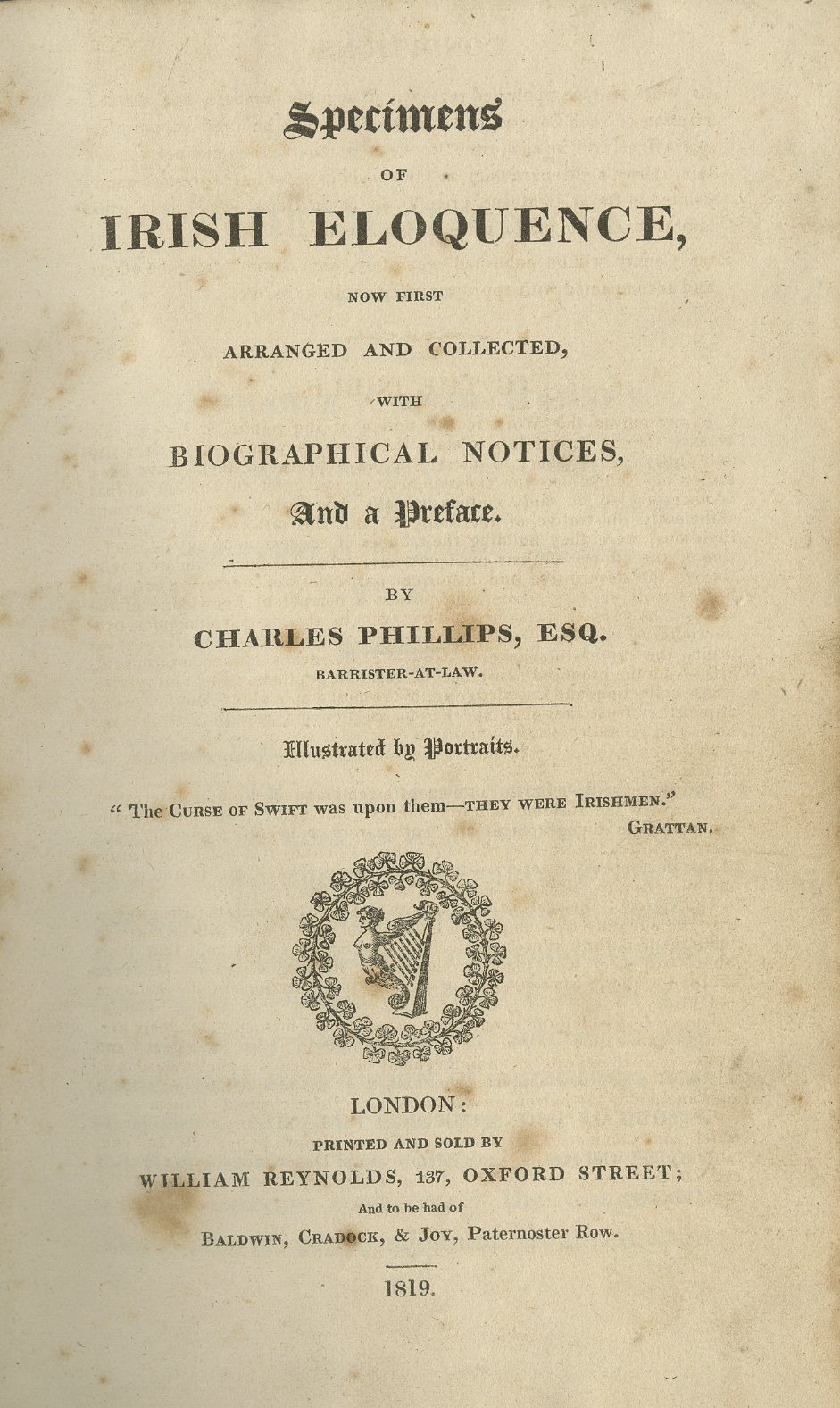 [Henry Flood] Parsons (Sir L.) Observations on the Bequest of Henry Flood, Esq. to T.C.D.