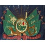 Embroidered Banner: God Save Ireland - Large colourful embroidered banner Erin go Bragh - God Save