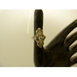 18K GOLD 3 STONE DIAMOND RING