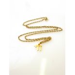 9K YELLOW GOLD 24" PRINCE OF WALES CHAIN WITH 9K YELLOW GOLD CHAI PENDANT WEIGHT 8.9G