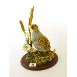 BOXED COUNTRY ARTISTS GREY PARTRIDGE WITH WHEAT AND DAISIES