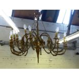 6 ARM CHANDELIER WITH RAMS HEADS AND LEAVES