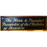 THE HORSE AND TRUMPET. TRUMPETS OF THE 1ST BATTALION OF YORKSHIRE SIGN