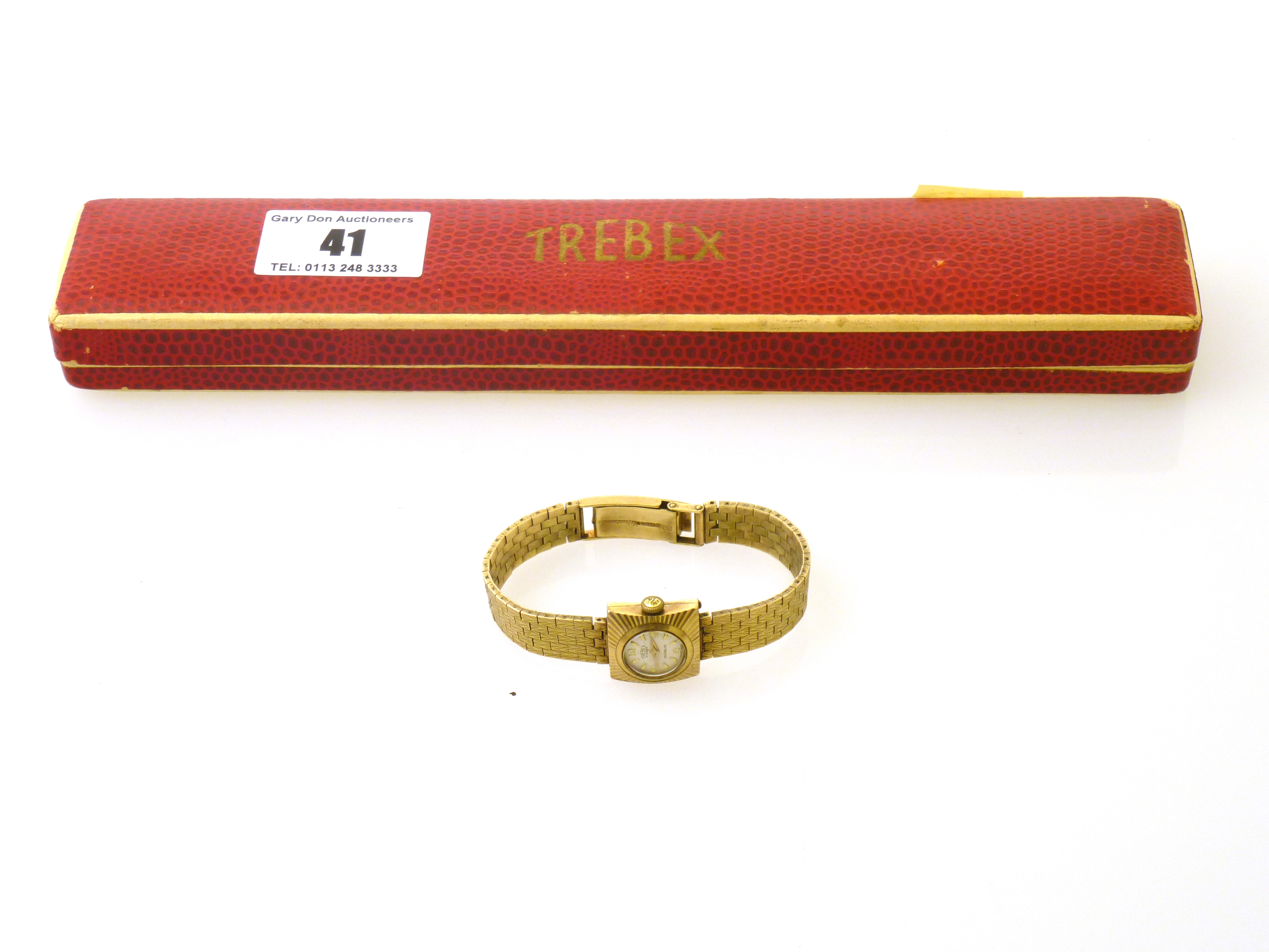 9K YELLOW GOLD TREBEX WATCH WITH A DIAMOND CUT BRACELET. WEIGHT IN TOTAL 23.7G - Image 2 of 2
