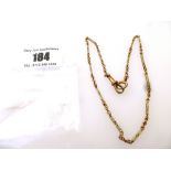 9K GOLD WATCH CHAIN WEIGHT 7.7G