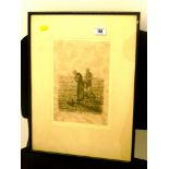 'THE ANGELUS' ETCHING BY A.P. MARTIAL