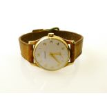 9K GOLD GARRARD WATCH. INSCRIBED ON BACK 'BRITISH ROAD SERVICES LTD. J.K. FENTON, FOR 25 YEARS