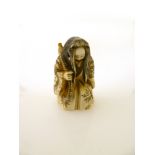 CARVED ORIENTAL LADY NETSUKE