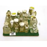 21 ASSORTED SCENT BOTTLES INCLUDING 20 WITH SILVER TOPS