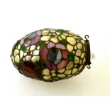 COLOURED GLASS AND MOTHER OF PEARL LIGHT SHADE