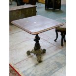 SQUARE TOP CAST IRON PUB TABLE