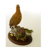 BOXED COUNTRY ARTISTS RED GROUSE WITH MOORLAND HEATHER