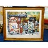 GOUACHE PAINTING OF LEEDS MARKET BY MARGARET PULLEE