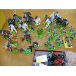 BOX OF ASSORTED BRITAINS SOLDIERS AND CAVALRY