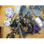 BOX OF ASSORTED MATRIX AND PIRATES OF THE CARRIBEAN FIGURES AND DISPLAY STANDS