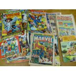 BOX OF ASSORTED MARVEL UK WEEKLY COMICS INCLUDING SPIDER-MAN AND THE AVENGERS, THE MIGHTY WORLD OF