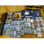 THE DOCTOR WHO FIGURINE COLLECTION - 38 FIGURES, MAGAZINES IN FOLDERS AND 4 DISPLAY BASES