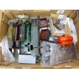 BOX OF PART TRAINS, TRUCKS, ACCESSORIES AND SPARE PARTS